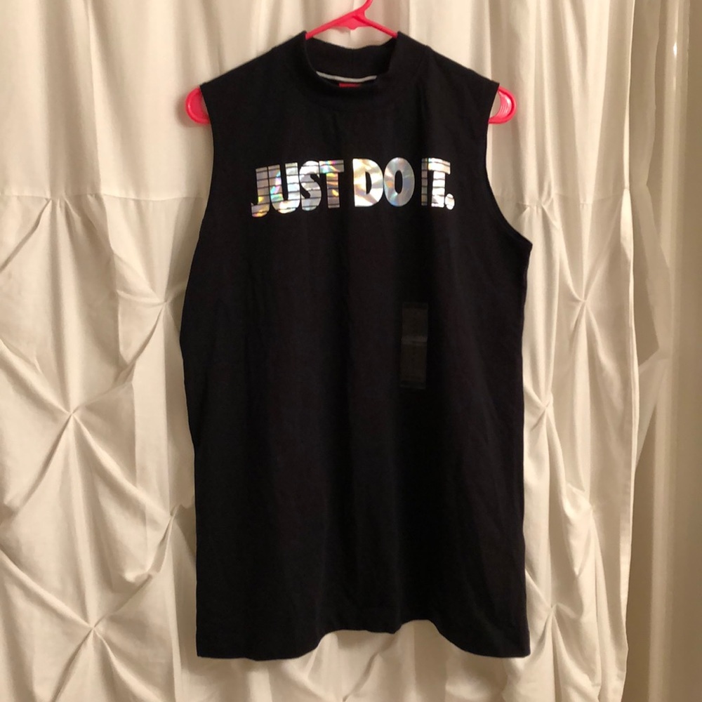 Holographic Nike mock neck top